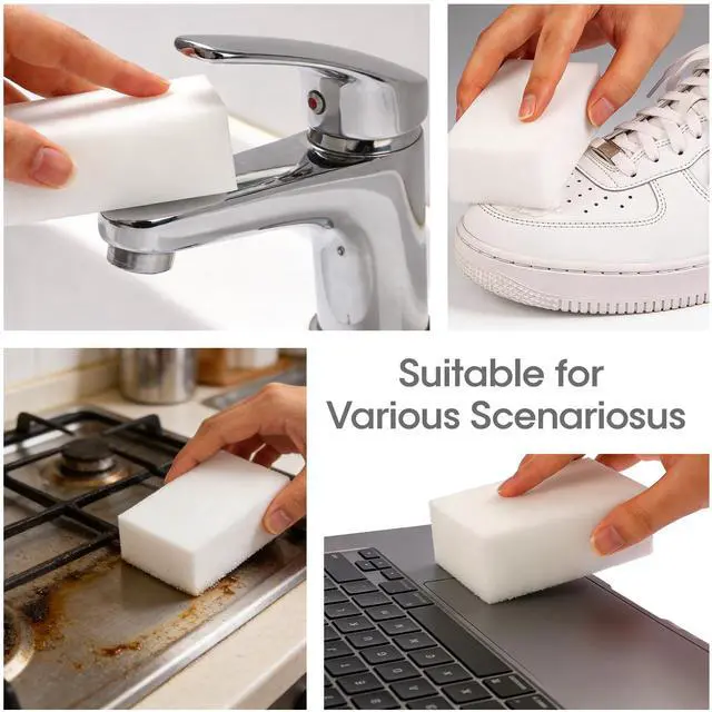 Alt view image 5 of 7 - Extra Thick Melamine Foam Sponges, 50 Pack | Extra Thick and Long Lasting, Multi-Functional Household Cleaning, Kitchen Dish Sponge magic eraser shower and tub scrubber