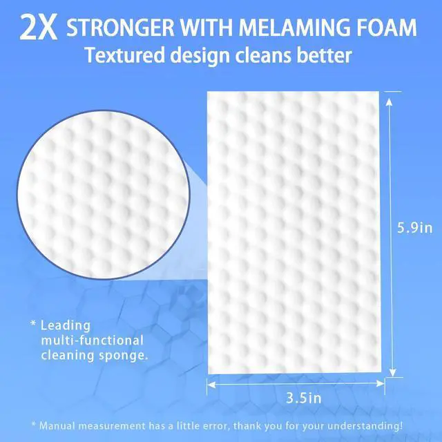 Alt view image 2 of 6 - Convex Point Melamine Eraser Sheets, 50 Count | Thick melamine sheets clean with water only; convex-point pads reach tight spaces in kitchens, baths, shoes and furniture.