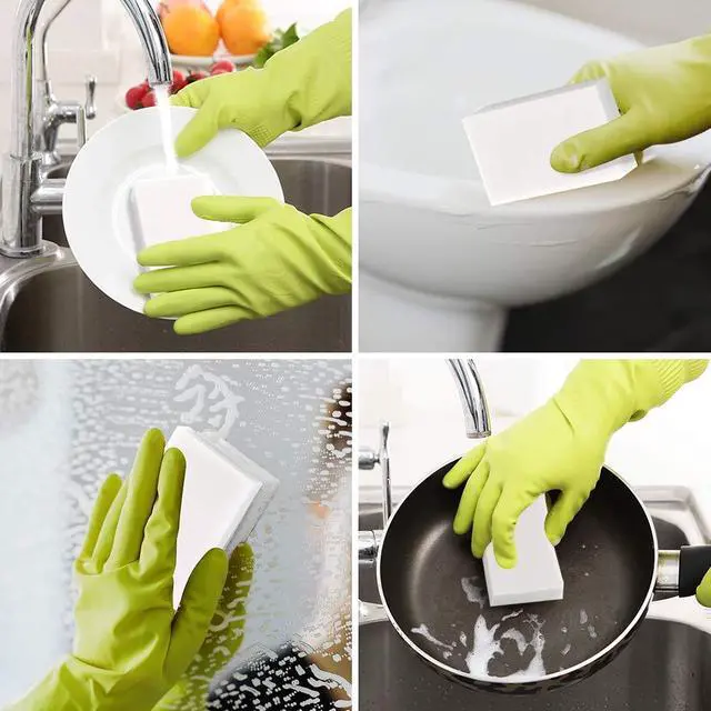 Alt view image 5 of 7 - 30 Pack Magic Sponge Eraser Extra Thick and Long Lasting Melamine Cleaning Sponges in Bulk - Multi Surface Power Scrubber Foam Cleaning Pads - Bathtub, Floor, Baseboard, Bathroom, Wall Cleaner