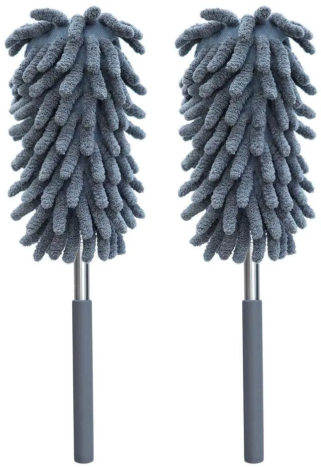Main image of 2 Pack Microfiber Duster for Cleaning, Washable Dusters, Extendable Pole, Up to 30 Inch Reachable, Wet and Dry Use Cleaning Tools for Car, Ceiling Fan, Window, Furniture, Office
