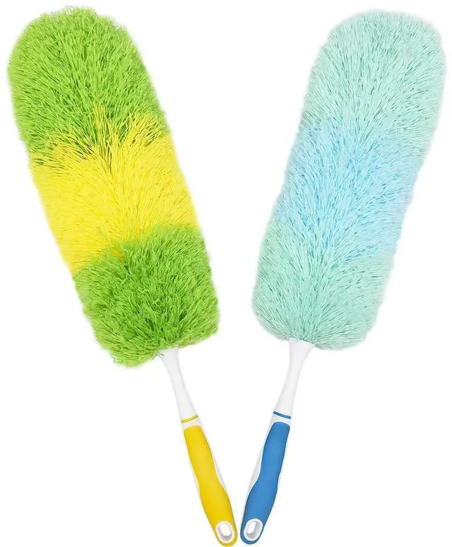 Main image of 2 Pack 20-inch Microfiber Dusting Dusters with Non-Slip Handles and Bendable Microfiber Duster Heads, Perfect for Household Cleaning, Office Cleaning, and Car Cleaning, Feather Duster for Cleaning