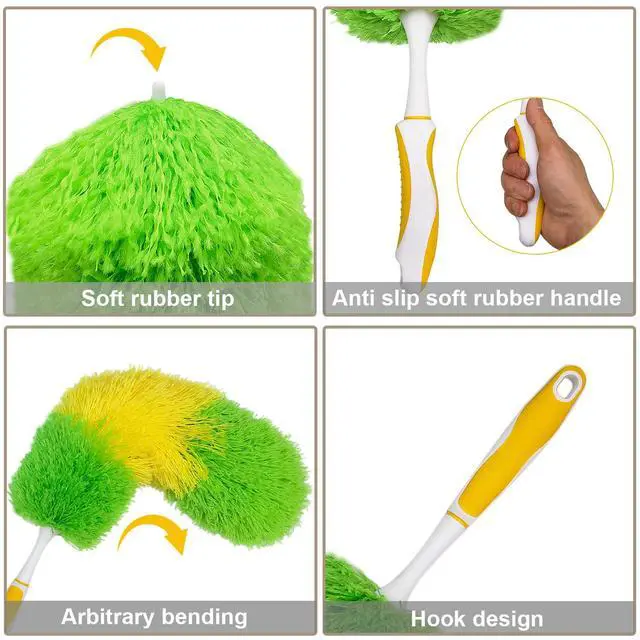Alt view image 3 of 7 - 2 Pack 20-inch Microfiber Dusting Dusters with Non-Slip Handles and Bendable Microfiber Duster Heads, Perfect for Household Cleaning, Office Cleaning, and Car Cleaning, Feather Duster for Cleaning