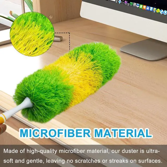Alt view image 5 of 7 - 2 Pack 20-inch Microfiber Dusting Dusters with Non-Slip Handles and Bendable Microfiber Duster Heads, Perfect for Household Cleaning, Office Cleaning, and Car Cleaning, Feather Duster for Cleaning