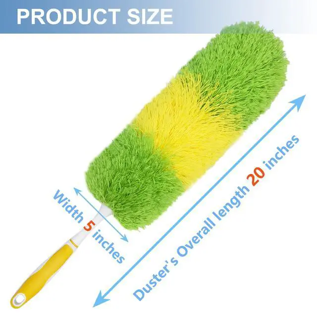 Alt view image 2 of 7 - 2 Pack 20-inch Microfiber Dusting Dusters with Non-Slip Handles and Bendable Microfiber Duster Heads, Perfect for Household Cleaning, Office Cleaning, and Car Cleaning, Feather Duster for Cleaning