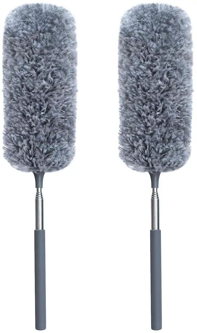 Main image of 2 Pack Microfiber Duster for Cleaning, Small Dusters with Microfiber Head, Extendable Pole, Hand Washable, Cleaning Supplies for Office, Car, Window, Furniture