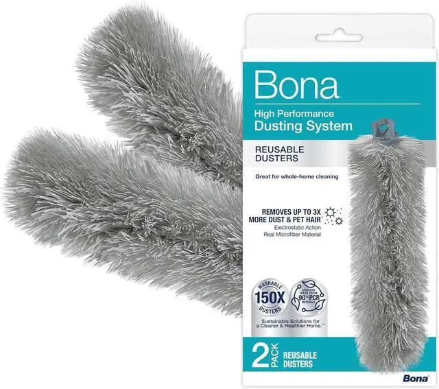 Main image of Reusable Dusters - 2 Pack - High Performance Dusting System | Microfiber Dusters Remove Dust and Pet Hair for Whole-Home Cleaning