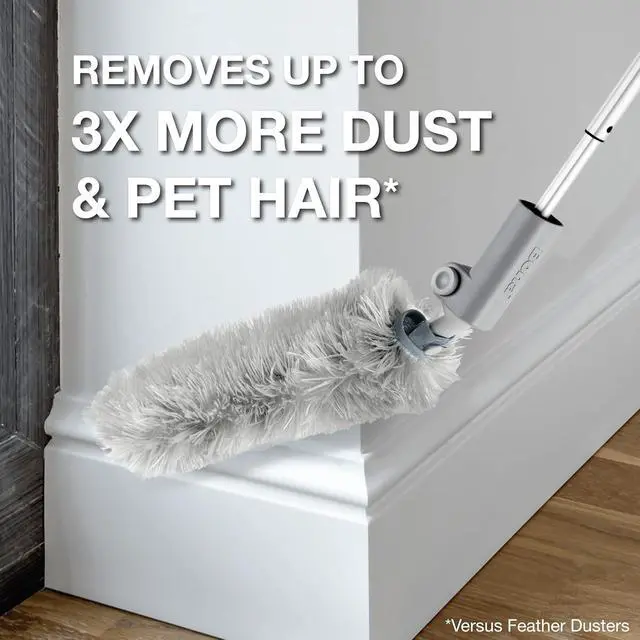 Alt view image 2 of 7 - Reusable Dusters - 2 Pack - High Performance Dusting System | Microfiber Dusters Remove Dust and Pet Hair for Whole-Home Cleaning