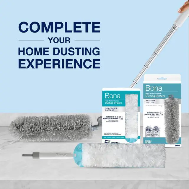 Alt view image 7 of 7 - Reusable Dusters - 2 Pack - High Performance Dusting System | Microfiber Dusters Remove Dust and Pet Hair for Whole-Home Cleaning
