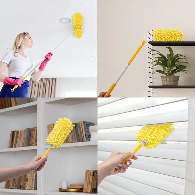 Alt view image 4 of 7 - Reusable Duster Refill for Swiffer, 8Pcs with 1 Handle | 360° Heavy Duty Duster Refills , Washable Microfiber Dusters for Cleaning