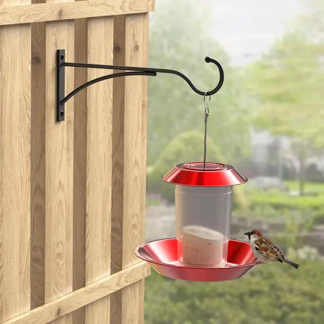 Alt view image 3 of 7 - 11 Inch 2 Pack Heavy-Duty Metal Plant Hanger Hooks, outdoor, Matte black | 30 lb capacity | For bird feeders, flower baskets, wind chimes, lanterns| Black | outdoor | Wall-mounted | Heavy Duty