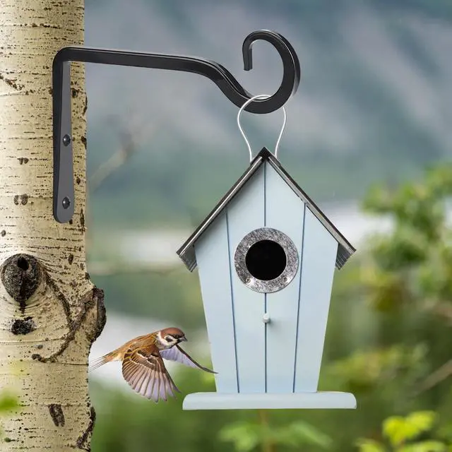 Alt view image 5 of 7 - Plant Hangers Outdoor, 2 Pack 6 Inch Plant Hooks for Wall Hanging Plants | Metal Hanging Plant Bracket. Holds up to 44 lbs. For Hanging Plants, Bird Feeder, Flower Basket, Wind Chimes, Indoor Outdoor
