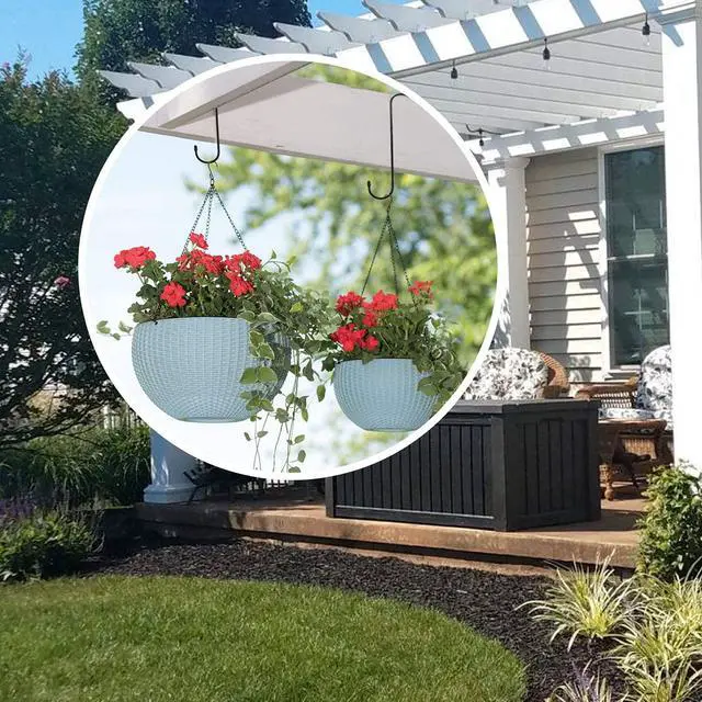 Alt view image 3 of 6 - 6 Pack 10 inch Extra Large S Hooks Black Heavy Duty Long S Hooks for Hanging Plant Extension Hooks for Kitchenware,Utensils,Pergola,Closet,Flower Basket,Garden,Patio,Indoor Outdoor Uses
