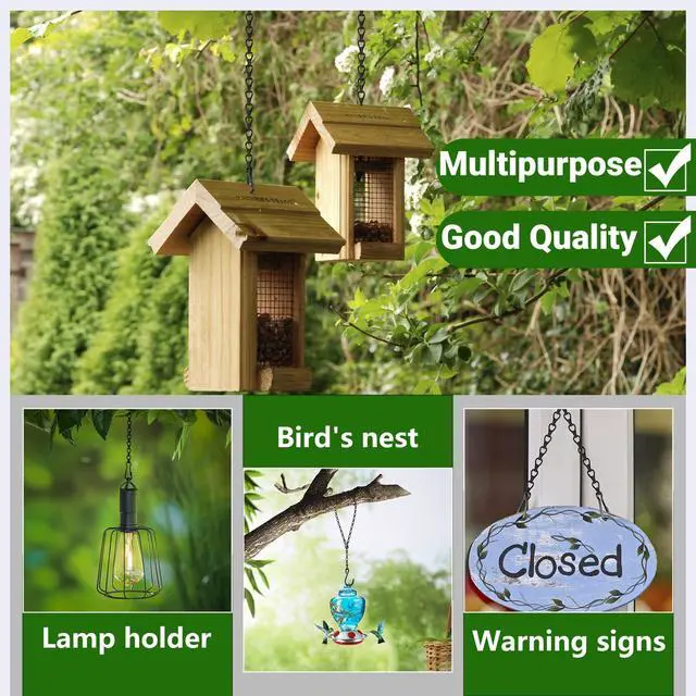 Alt view image 6 of 7 - 6 Pack 11 Inch Plant Hanger,Black Hanging Chains with S Hooks for Hanging Plants,Adjustable Replacement Plant Hangers Outdoor for Bird Feeders,Lanterns and Flower Basket Pots,Black