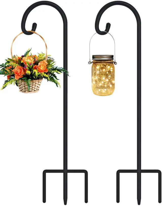 Main image of 32" Small Shepherd Hooks for Outdoor,Adjustable Decorative Garden Hooks for Solar Lanterns, Hanging Plants, Wind Chimes & Garden Decor, 2 Pack