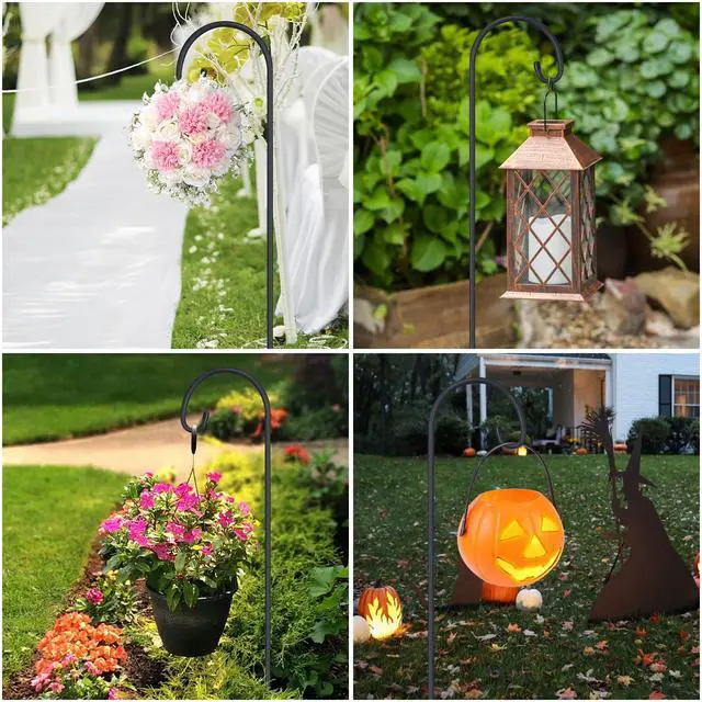 Alt view image 7 of 7 - 32" Small Shepherd Hooks for Outdoor,Adjustable Decorative Garden Hooks for Solar Lanterns, Hanging Plants, Wind Chimes & Garden Decor, 2 Pack