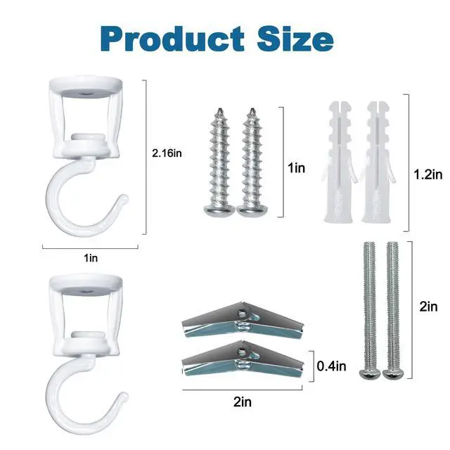 Alt view image 6 of 7 - Ceiling Hooks for Hanging Plants, Heavy Duty Metal Plant Hooks for Ceilings, Screw-in Hooks for Hanging Birdfeeders, Lamps, Planters, Outdoor Decorative Hooks up to 33 lbs. (2, White)