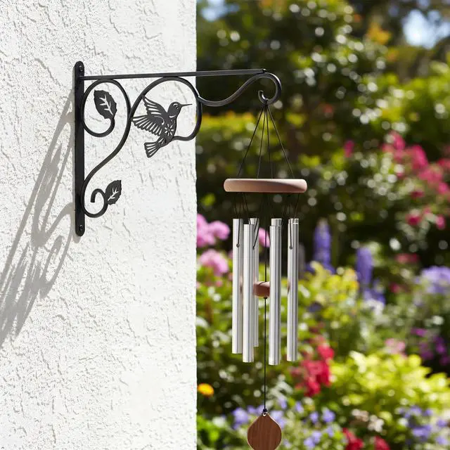 Alt view image 4 of 7 - 2 Pack Heavy Duty Plant Hooks for Hanging - 12 Inch Metal Wall Hangers Indoor/Outdoor, Sturdy Plant Bracket for Bird Feeders, Planters, Lanterns, Wind Chimes - Patio, Garden, Home Decor (Black)