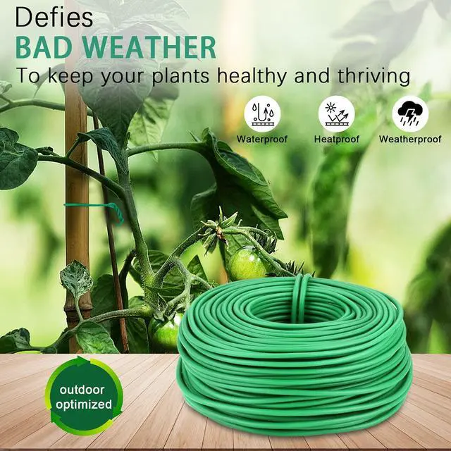 Alt view image 5 of 7 - 100 Feet Soft Tie for Plants, Green Twist Garden Ties Gardening Supplies for Supporting Climbing Plants, Tomatoes, Vegetables, (Diameter - 2.5MM)