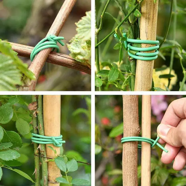 Alt view image 6 of 7 - Plant Ties - 32.8ft Soft Twist Ties Green TPR Garden Ties Supply, for Supporting Plants Tomatoes Office Home Organizing