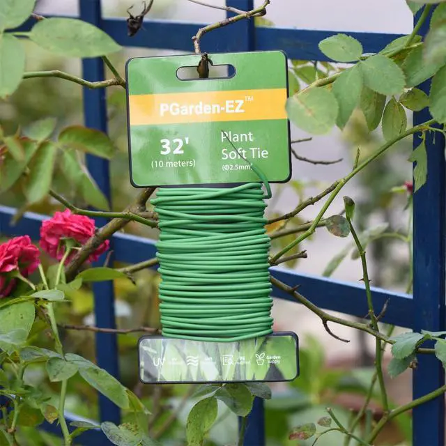 Alt view image 7 of 7 - Plant Ties - 32.8ft Soft Twist Ties Green TPR Garden Ties Supply, for Supporting Plants Tomatoes Office Home Organizing