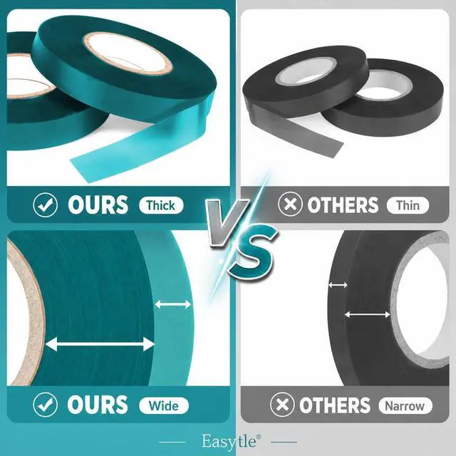 Alt view image 4 of 7 - 2 Pack x 150 ft Stretch Tie Tape Roll, 1/2" Garden Tie Tape, Thick Sturdy Plant Ribbon Garden Green Vinyl Stake Gardening Tools for Indoor Outdoor Patio Plant Use