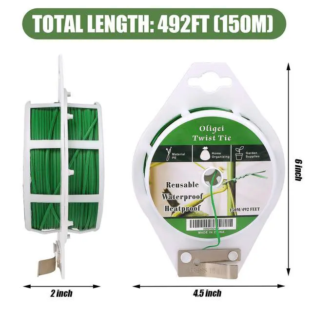 Alt view image 2 of 7 - Green Garden Wire, Sturdy Plant Ties for Support with Cutter, 492FT/150m, Indoor, Outdoor, Home and Office Use