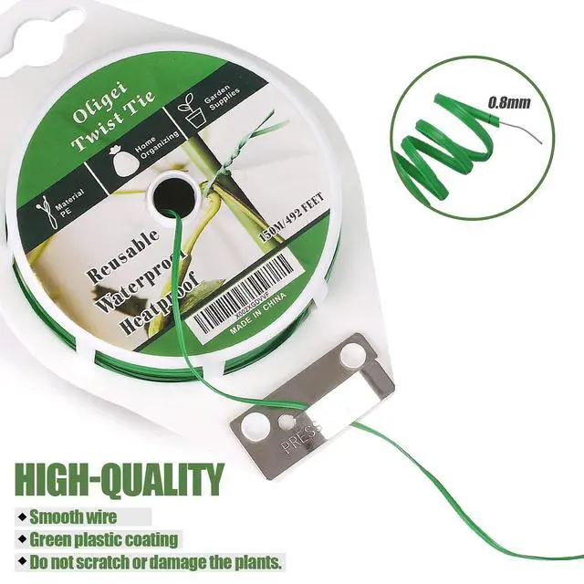 Alt view image 3 of 7 - Green Garden Wire, Sturdy Plant Ties for Support with Cutter, 492FT/150m, Indoor, Outdoor, Home and Office Use