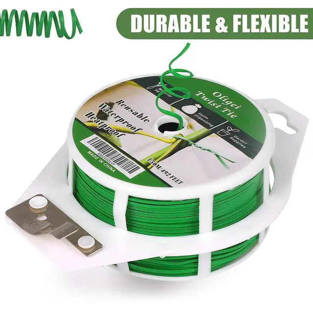 Alt view image 4 of 7 - Green Garden Wire, Sturdy Plant Ties for Support with Cutter, 492FT/150m, Indoor, Outdoor, Home and Office Use