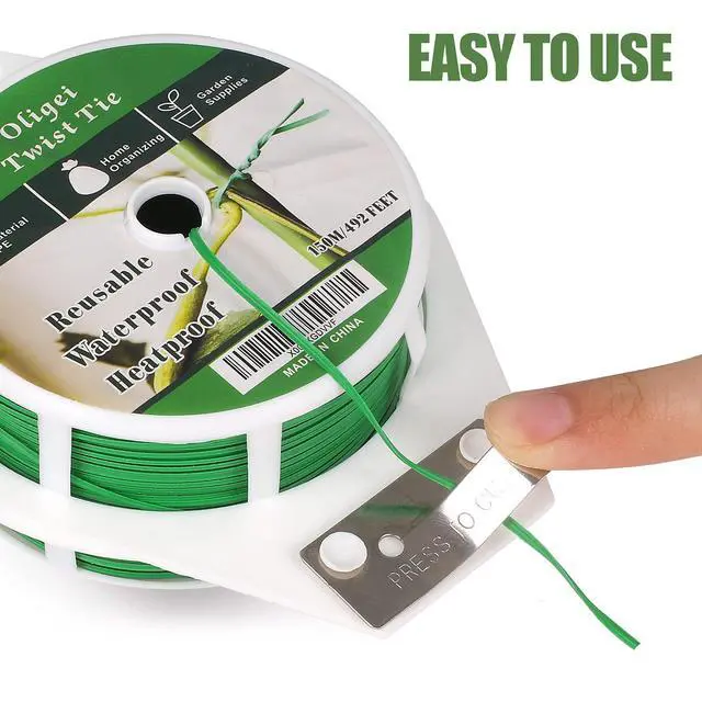 Alt view image 5 of 7 - Green Garden Wire, Sturdy Plant Ties for Support with Cutter, 492FT/150m, Indoor, Outdoor, Home and Office Use