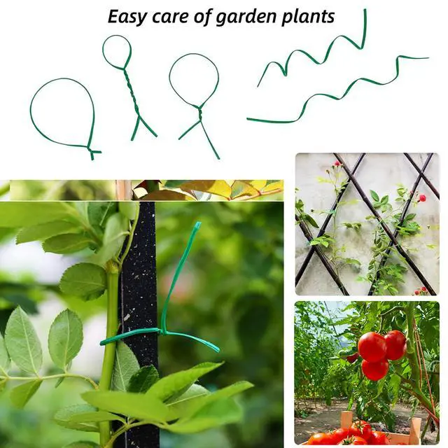 Alt view image 3 of 7 - Plant Twist Ties - 8'' Plant Ties for Climbing Plants, Pack of 100, Green | Garden Ties Reusable Twist Ties Garden Twine for Plants Vines Cords Bags