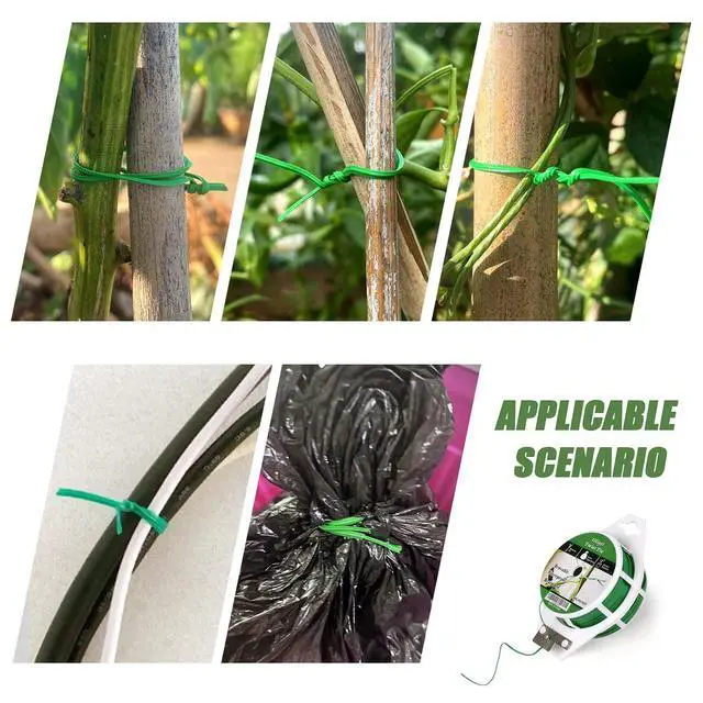 Alt view image 7 of 7 - Green Garden Wire, Sturdy Plant Ties for Support with Cutter, 492FT/150m, Indoor, Outdoor, Home and Office Use