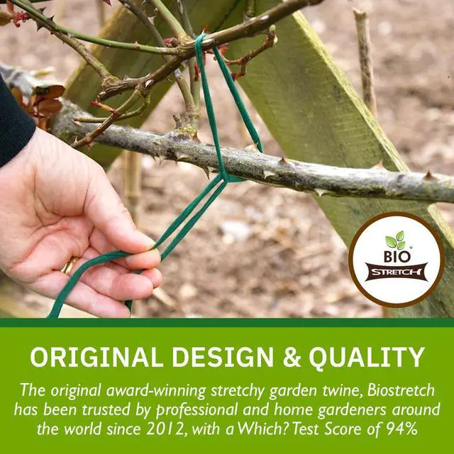 Alt view image 4 of 6 - Soft Garden Twine & Plant Ties for Outdoor Plants, 1 Ball Green | Stretchy & Flexible, Gentle on Delicate Stems, Ideal for Climbing Plants, Naturally Degrades after 18-24 Months