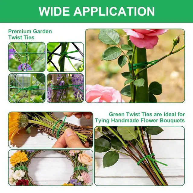 Alt view image 6 of 7 - 2 Pack Twist Ties, 525 Feet Rustproof Flexible Garden Plant Tie with Cutter | LBOKLING Garden Ties with Built-in Cutter for Plants, Cut to Any Length for Gardening, Indoor & Outdoor, HomeOffice Use