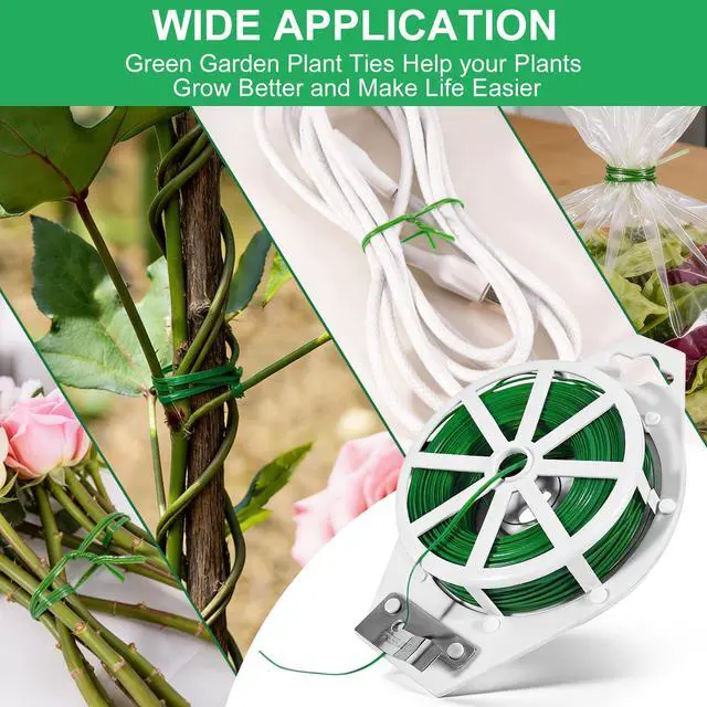 Alt view image 7 of 7 - 2 Pack Twist Ties, 525 Feet Rustproof Flexible Garden Plant Tie with Cutter | LBOKLING Garden Ties with Built-in Cutter for Plants, Cut to Any Length for Gardening, Indoor & Outdoor, HomeOffice Use