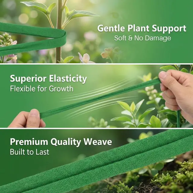 Alt view image 3 of 7 - Plant Ties for Outdoor Plants - Soft Garden Twine 2 Pack 115FT | Garden String, Plant Tape for Climbing Plants, Tomato Ties, Tree Support, Strong Stretchy Support, Flowers, Vines, Stems