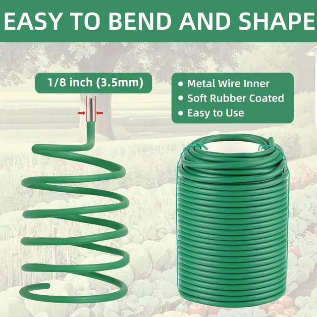 Alt view image 2 of 7 - Garden Wire, 66FT Soft Plants Ties, 3.5mm Flexible Garden Ties for Climbing Plants, Vines Plant, Tomatoes, Flowers, Roses Plant Support