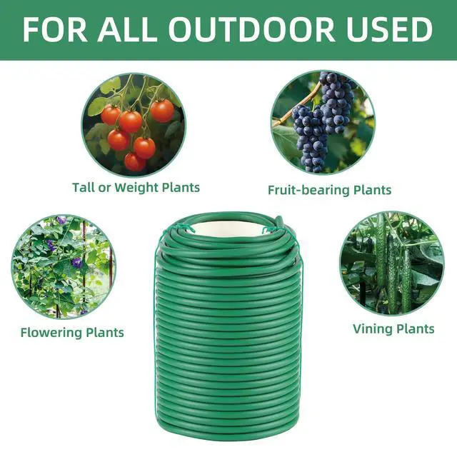 Alt view image 6 of 7 - Garden Wire, 66FT Soft Plants Ties, 3.5mm Flexible Garden Ties for Climbing Plants, Vines Plant, Tomatoes, Flowers, Roses Plant Support