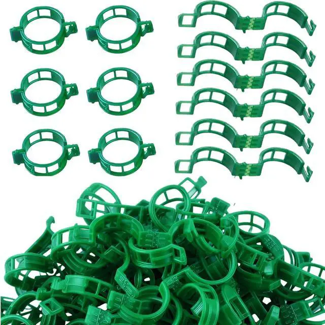 Main image of Plant Support Clips, 100 Pcs Tomato Clips, Plastic Trellis Clips, Grape Vine Tomato Vine Vegetables Plants Garden Support Clips to Grow Upright Makes Plants Healthier