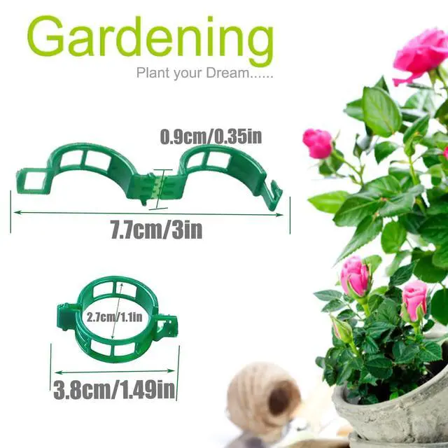 Alt view image 2 of 6 - Plant Support Clips, 100 Pcs Tomato Clips, Plastic Trellis Clips, Grape Vine Tomato Vine Vegetables Plants Garden Support Clips to Grow Upright Makes Plants Healthier