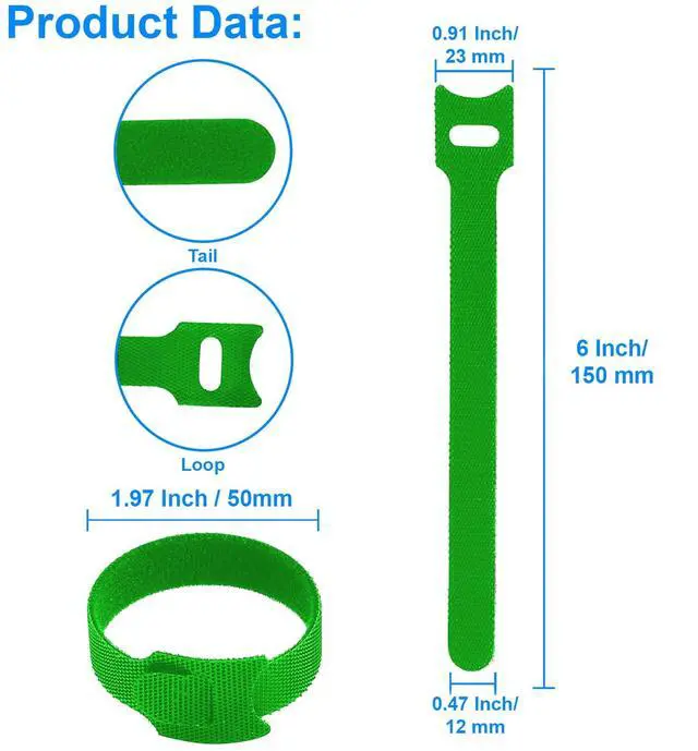 Alt view image 2 of 7 - 60 PCS Garland Ties Plant Cable Straps for Support Plant Growth, Adjustable Indoor/Outdoor Decorative Nylon Reusable Hook and Loop Design(Green,6 inch)