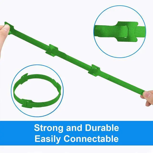 Alt view image 5 of 7 - 60 PCS Garland Ties Plant Cable Straps for Support Plant Growth, Adjustable Indoor/Outdoor Decorative Nylon Reusable Hook and Loop Design(Green,6 inch)
