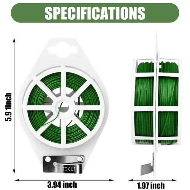 Alt view image 2 of 7 - 984FT Total (2 Rolls, 492FT Each) Garden Twist Ties with Cutter, Plant Ties for Tomatoes & Vines, Reusable Garden Ties for Gardening, Cable Management & Home Organization