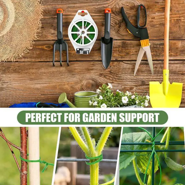 Alt view image 5 of 7 - 984FT Total (2 Rolls, 492FT Each) Garden Twist Ties with Cutter, Plant Ties for Tomatoes & Vines, Reusable Garden Ties for Gardening, Cable Management & Home Organization