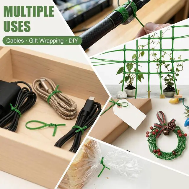 Alt view image 7 of 7 - 984FT Total (2 Rolls, 492FT Each) Garden Twist Ties with Cutter, Plant Ties for Tomatoes & Vines, Reusable Garden Ties for Gardening, Cable Management & Home Organization