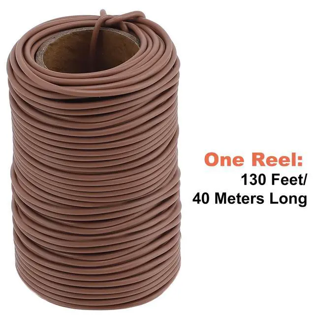 Alt view image 2 of 7 - 130 Feet Soft Plant Tie Brown Twist Garden Ties for Plants Gardening Home Office Organization TPR Garden Ties Supplies with 2.5mm Diameter