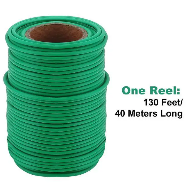 Alt view image 2 of 7 - 130 Feet Soft Plant Tie Green Twist Garden Ties for Plants Gardening Home Office Organization TPR Garden Ties Supplies with 2.5mm Diameter