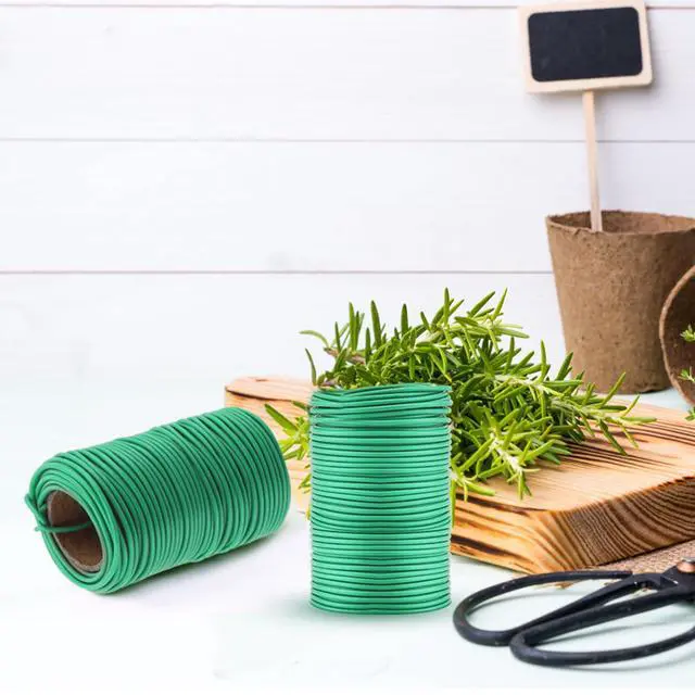 Alt view image 7 of 7 - 130 Feet Soft Plant Tie Green Twist Garden Ties for Plants Gardening Home Office Organization TPR Garden Ties Supplies with 2.5mm Diameter