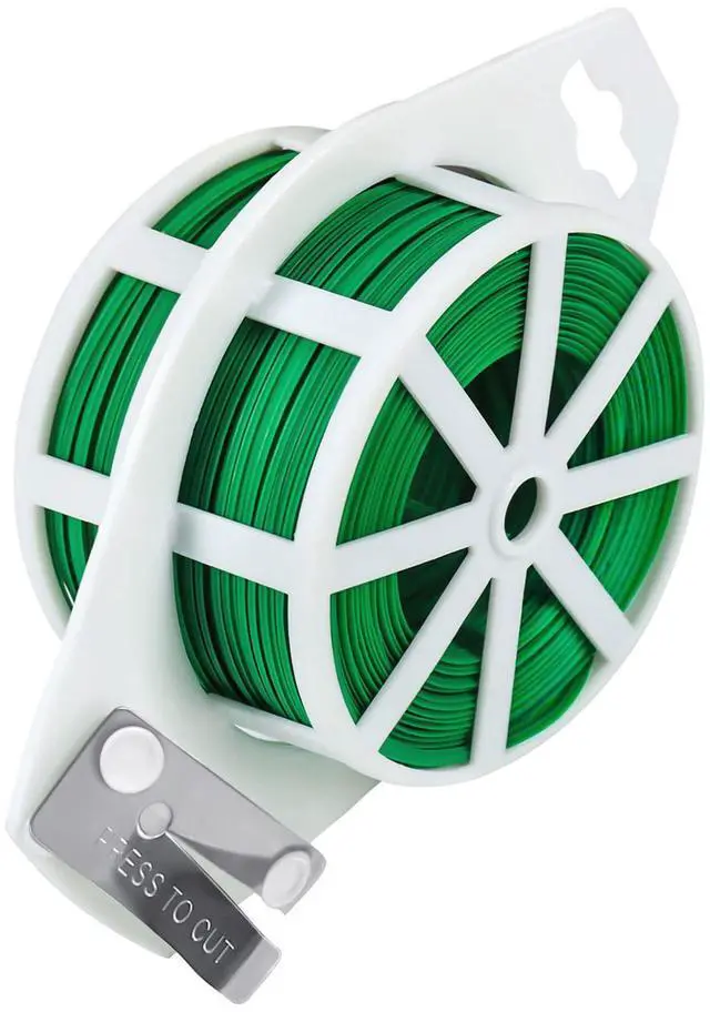Main image of 328 Feet Garden Plant Twist Tie with Cutter for Gardening, Home, Office (Green) | Flexible Coated Twist Ties for Climbing Plants, Easy to Bend and Wrap, For Training and Supportin Tomato,