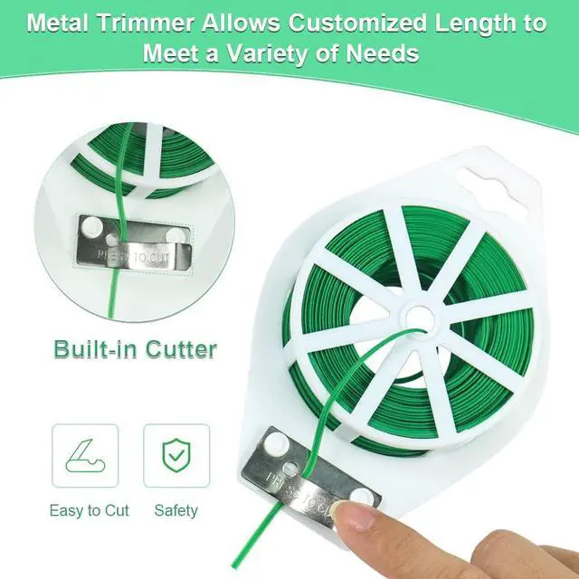 Alt view image 3 of 7 - 328 Feet Garden Plant Twist Tie with Cutter for Gardening, Home, Office (Green) | Flexible Coated Twist Ties for Climbing Plants, Easy to Bend and Wrap, For Training and Supportin Tomato,