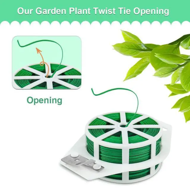 Alt view image 4 of 7 - 328 Feet Garden Plant Twist Tie with Cutter for Gardening, Home, Office (Green) | Flexible Coated Twist Ties for Climbing Plants, Easy to Bend and Wrap, For Training and Supportin Tomato,